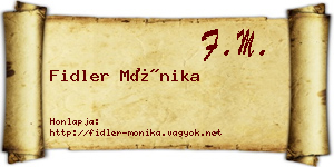 Fidler Mónika névjegykártya